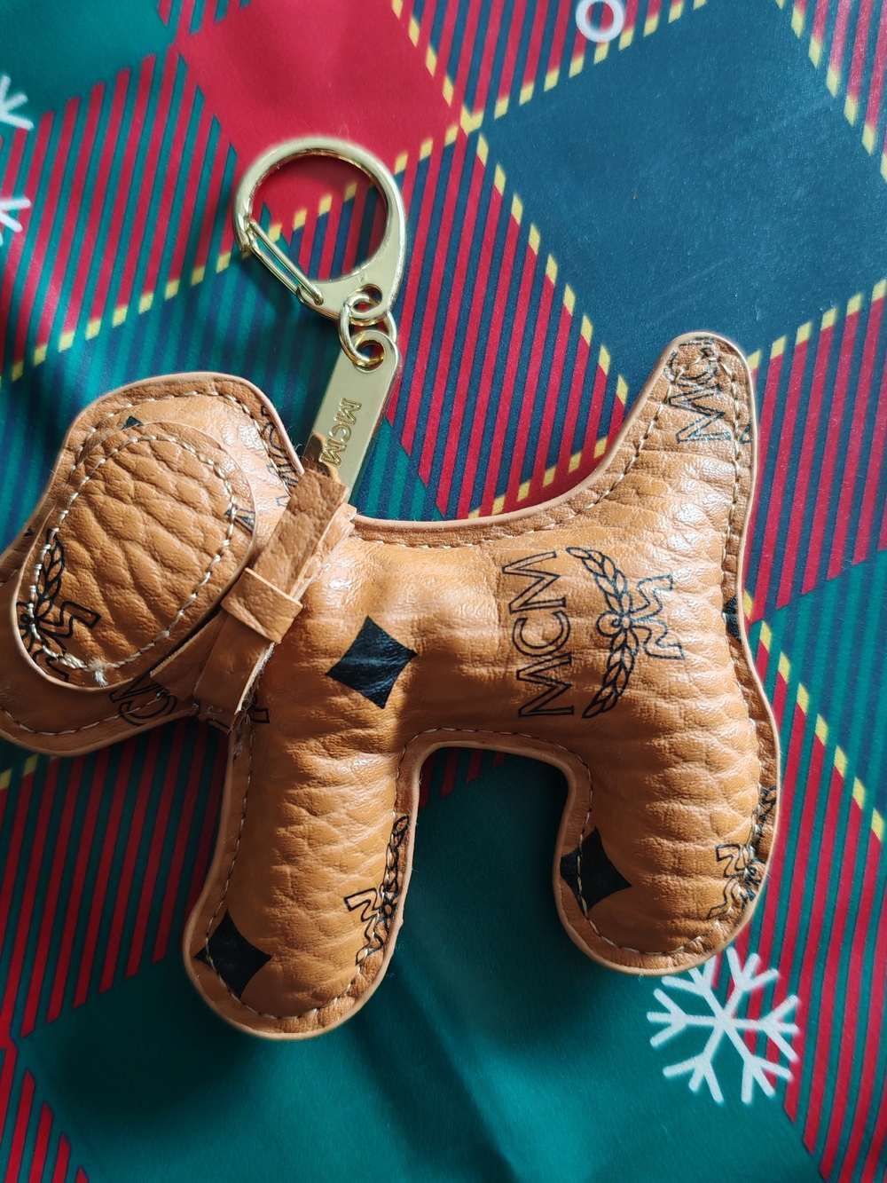 MCM Puppy Keychain Key Ring Dog Bag Charm